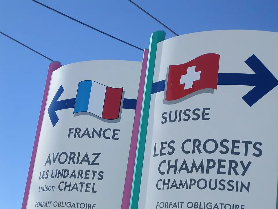 Grenze zwischen Frankreich und der Schweiz