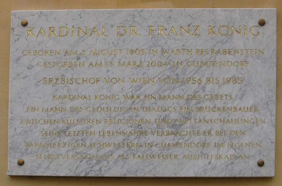 Gedenktafel für Franz König (Wien, Kurt-Pint-Platz, Kirche)