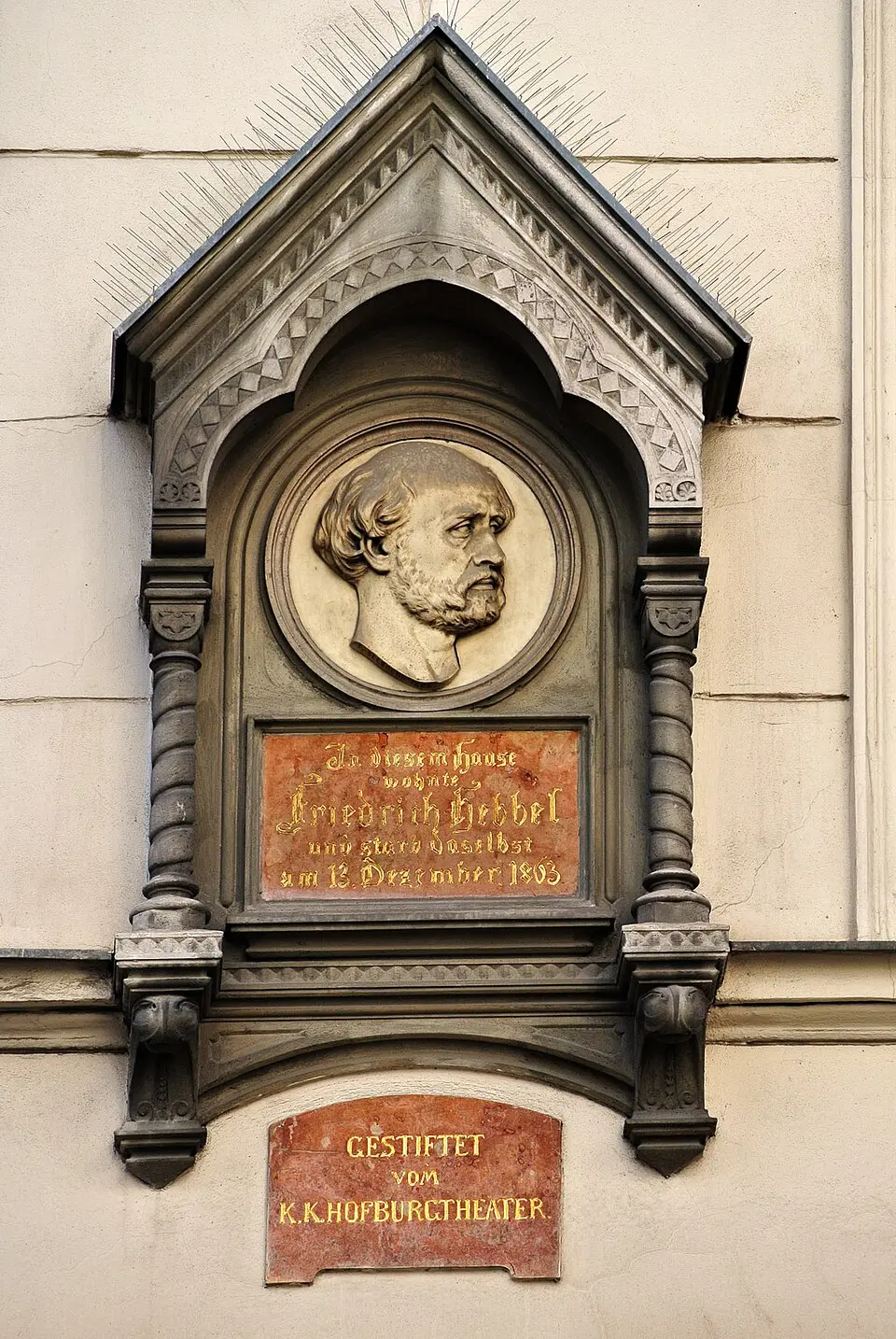 Gedenktafel für Friedrich Hebbel (Wien, Liechtensteinstraße 13)
