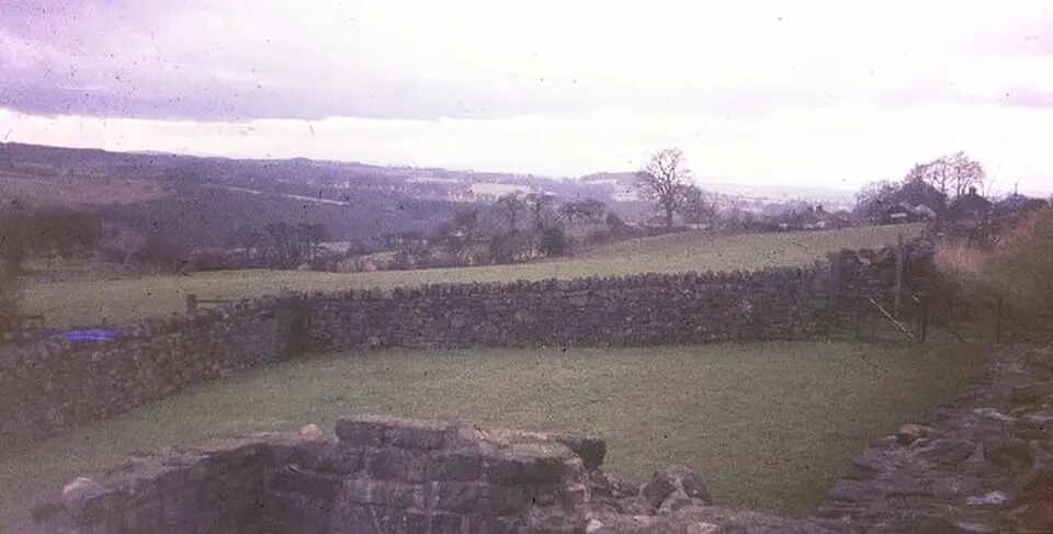 Hadrian's Wall and vallum between the field boundary west of Coombe Crag and Banks Green Cottage and the road to Lanercost at Banks in wall miles 51 and 52