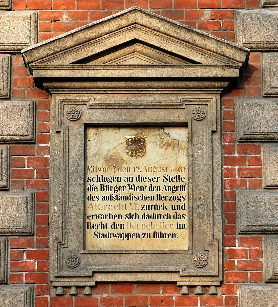 Gedenktafel für den Wappenadler (Wien, Weiskirchnerstraße 1)