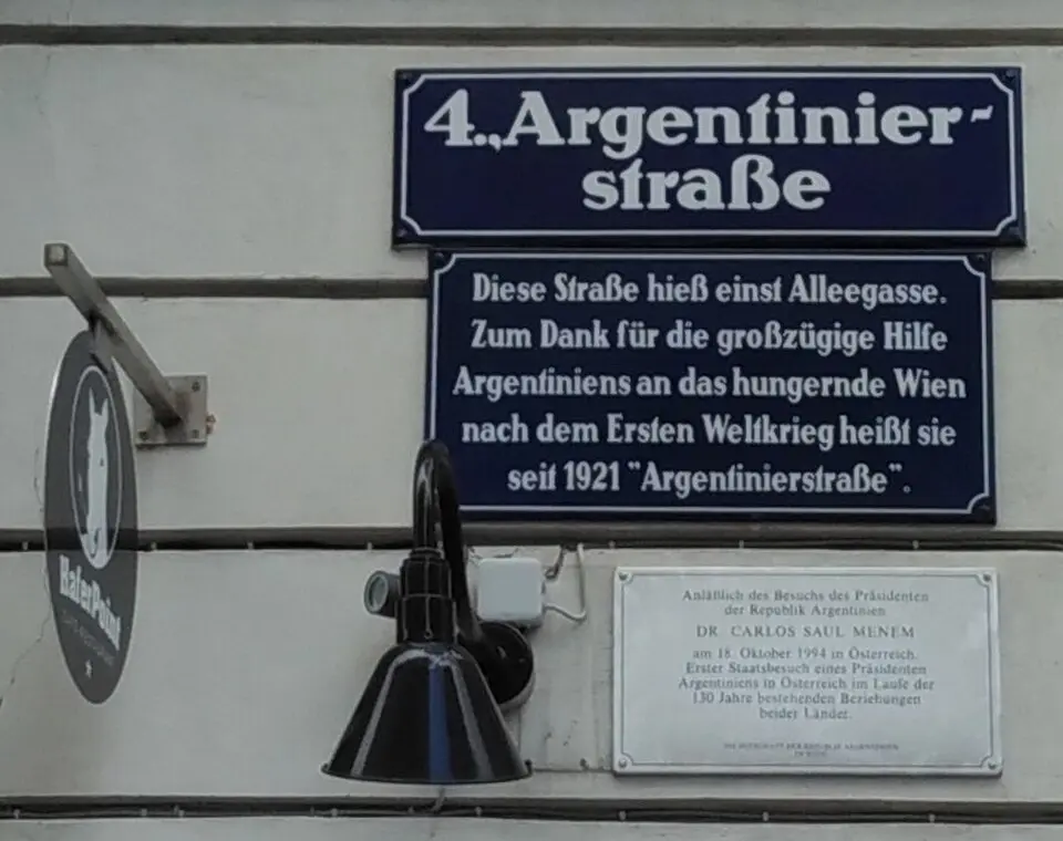 Gedenktafel für Carlos Menem (Wien, Argentinierstraße 1)