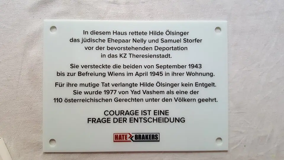 Gedenktafel für Hilde Ölsinger (Wien, Leyserstraße 5)