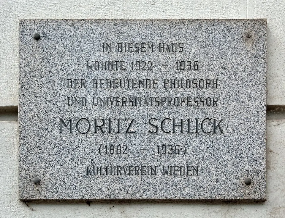 Gedenktafel für Moritz Schlick (Wien, Prinz-Eugen-Straße 68)