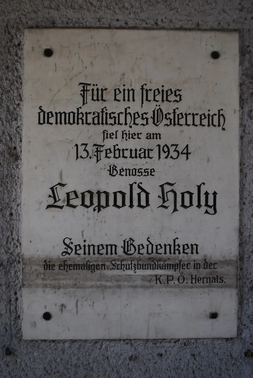 Gedenktafel für Leo Holy (Wien, Hernalser Hauptstraße 190-192)