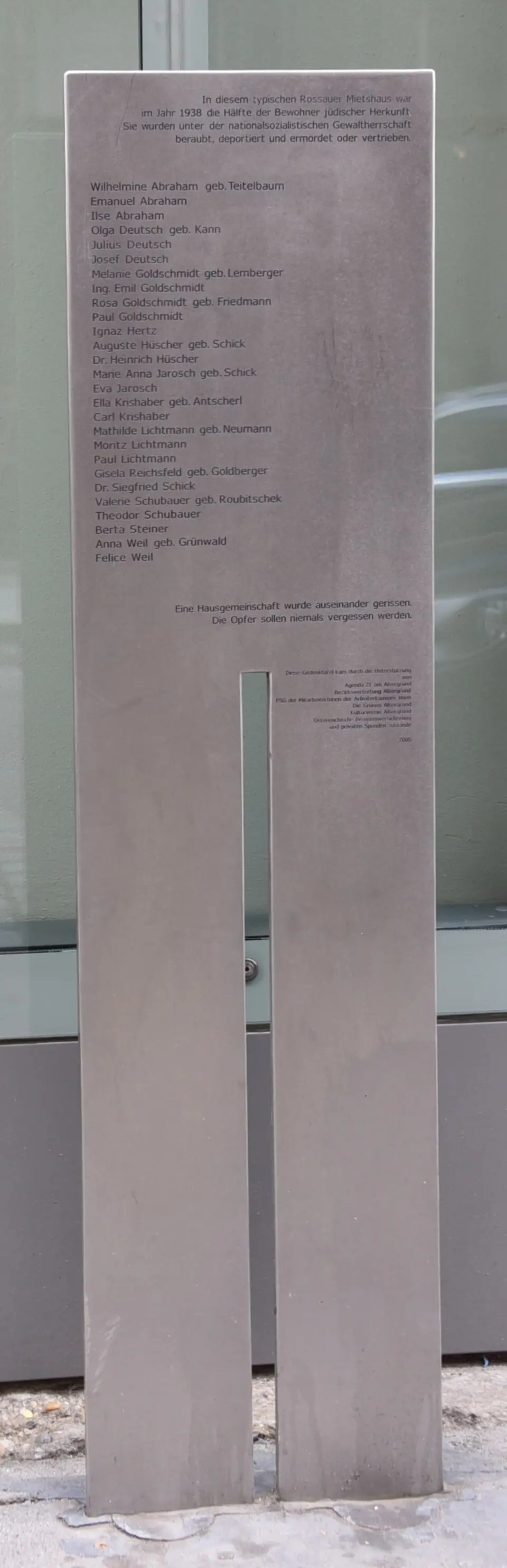 Gedenktafel für NS-Opfer (Wien, Servitengasse 6)