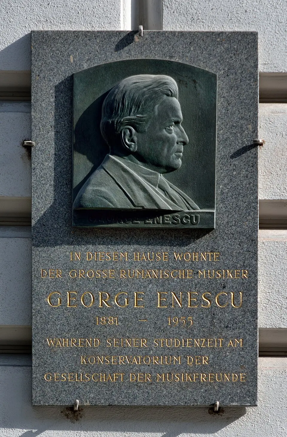Gedenktafel für George Enescu (Wien, Frankenberggasse 6)