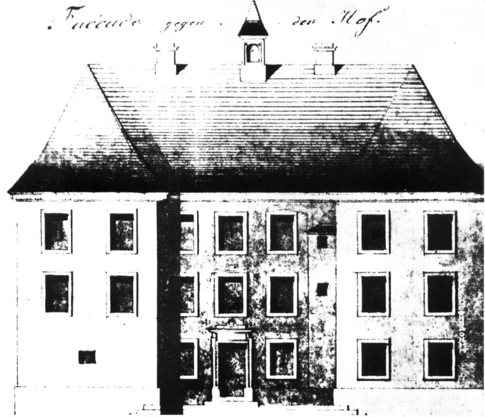 Image: Zeichnung des Bauunternehmers Mayer · Public domain Burg Gronau