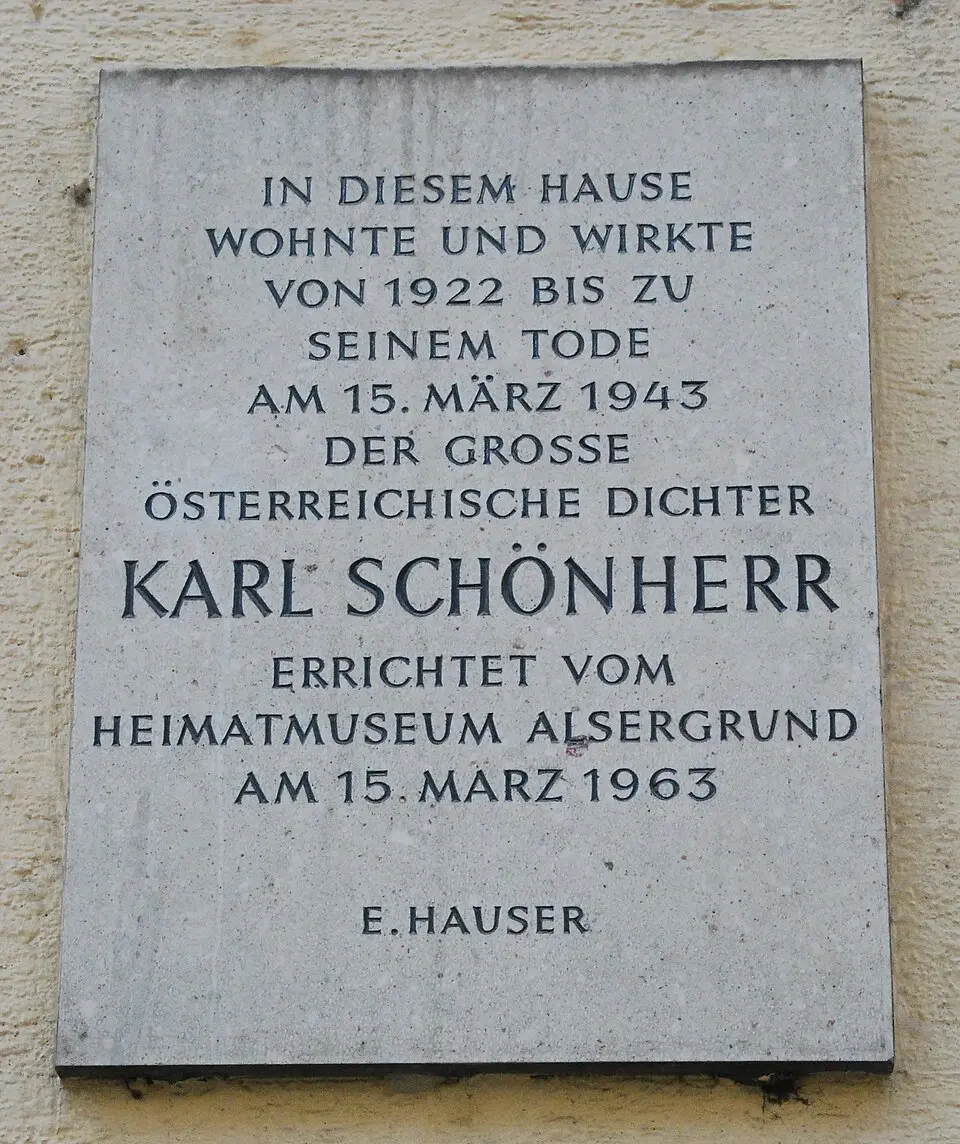 Gedenktafel für Karl Schönherr (Wien, Severingasse 5)
