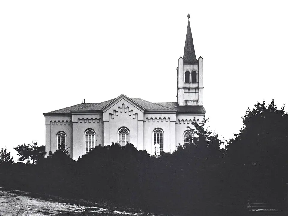 Image: https://www.znicenekostely.cz/objekt/detail/13971? · Public domain evangelický kostel v Jirkově