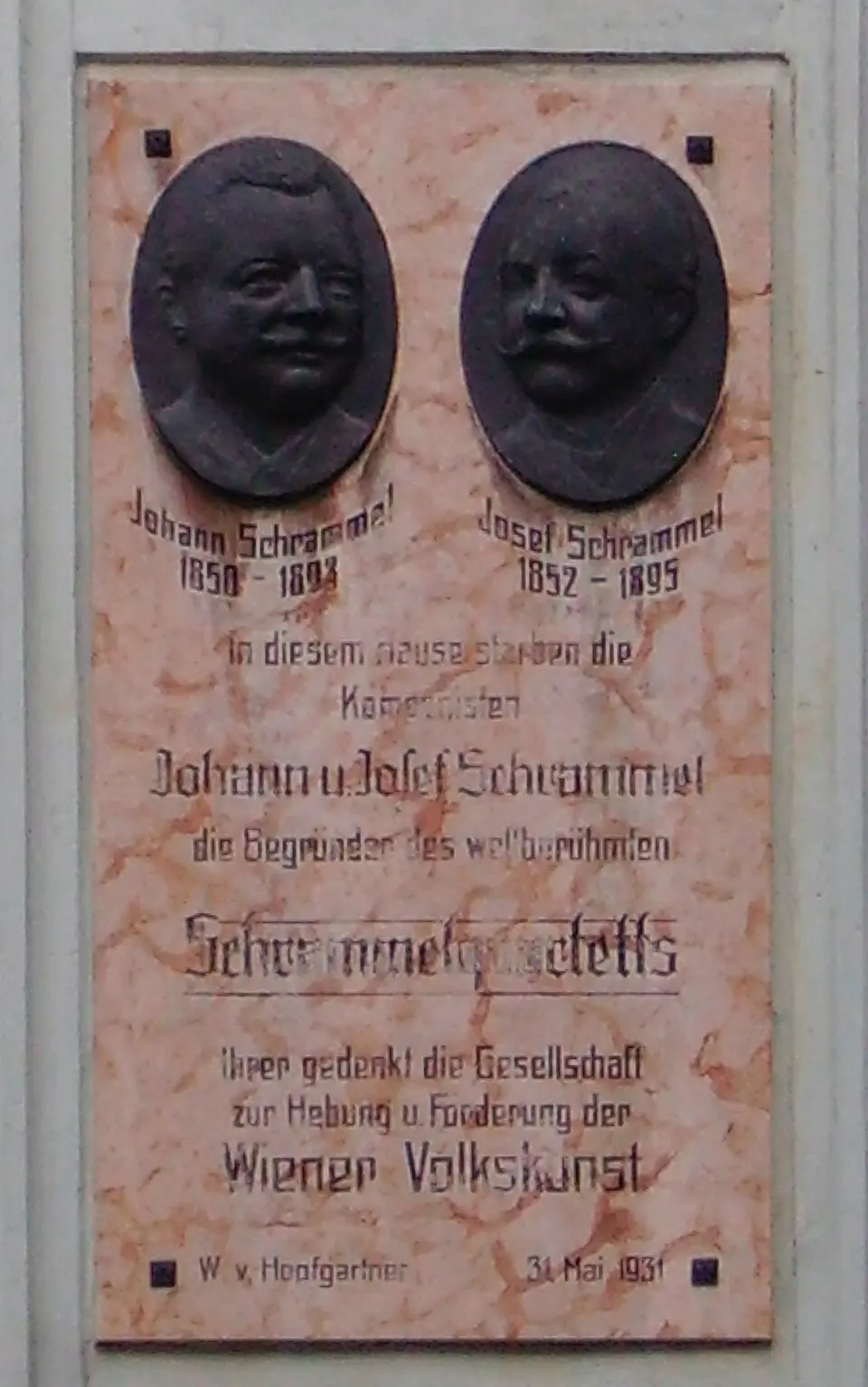 Johann und Josef Schrammel - Gedenktafel