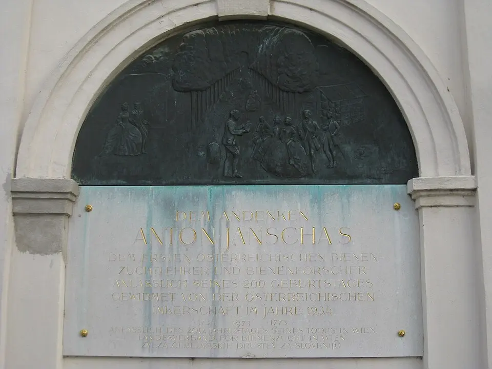 Gedenktafel für Anton Janscha (Wien, Obere Augartenstraße 1, Augarten, Inspektionsstöckl)