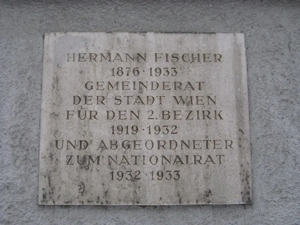 Gedenktafel für Hermann Fischer (Wien, Ybbsstraße 15-21)
