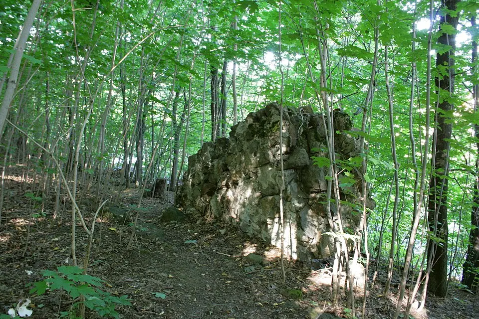 Burgruine mit bis zu drei Meter hohen Ringmauern der Hauptburg (Einzeldenkmal zu ID-Nr. 09303918) Am Schloßberg