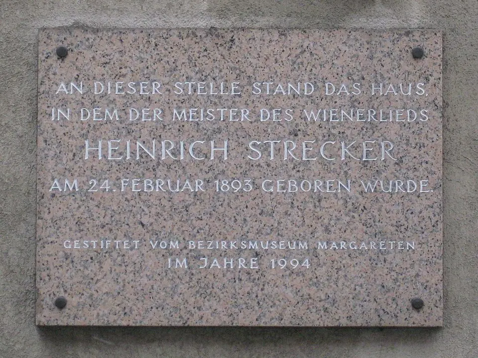 Gedenktafel für Heinrich Strecker (Wien, Anzengrubergasse 10)