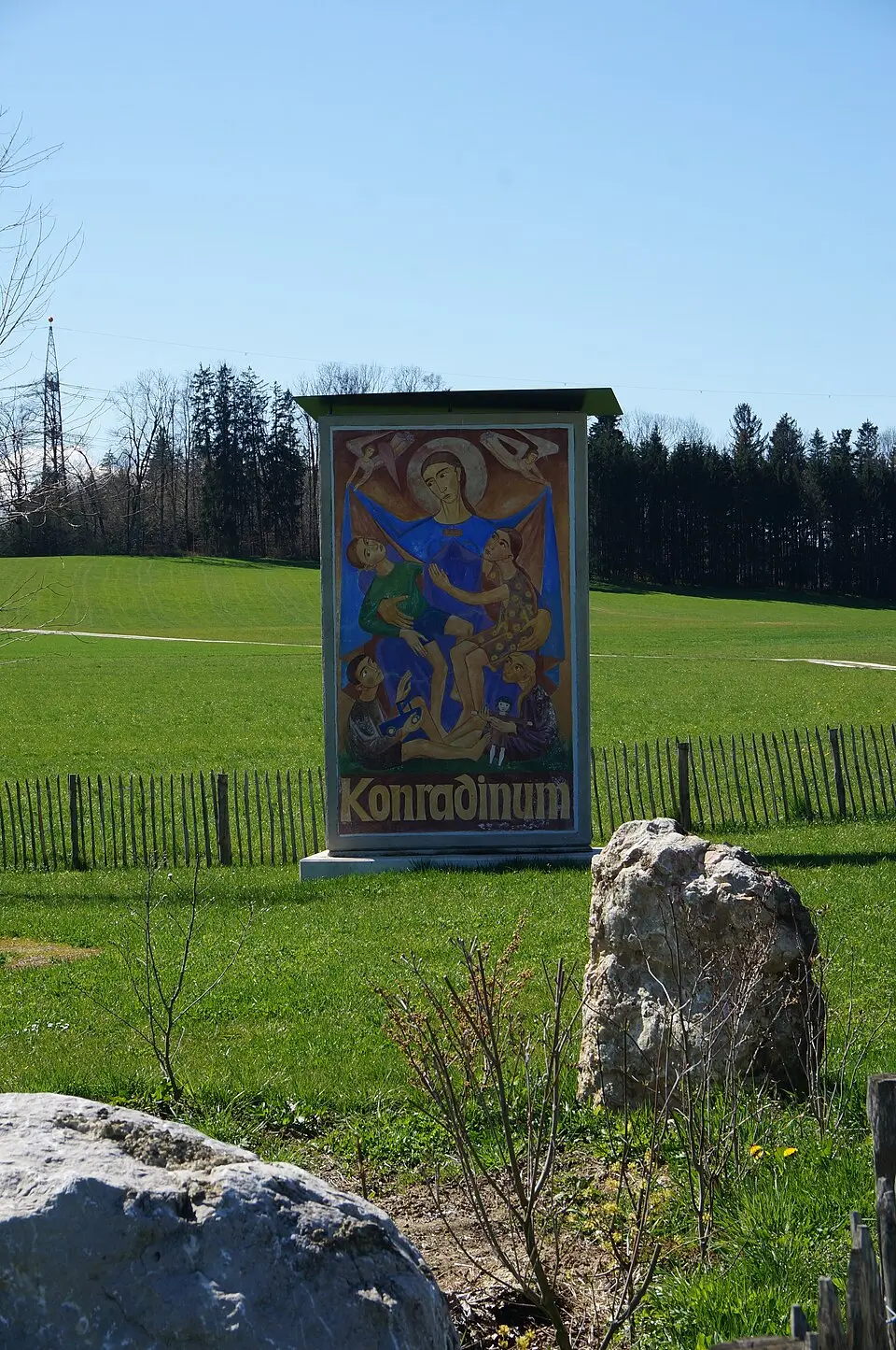 Wandgemälde vom Alten Konradinum von Karl Weiser sowie Gedenktafel