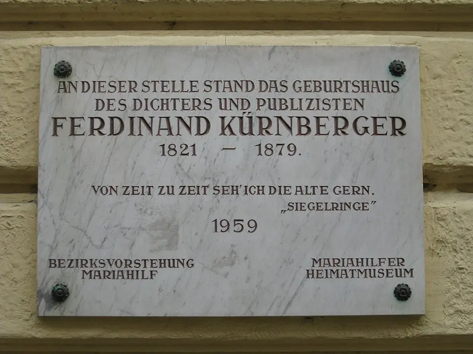 Gedenktafel für Ferdinand Kürnberger (Wien, Kaunitzgasse 35)