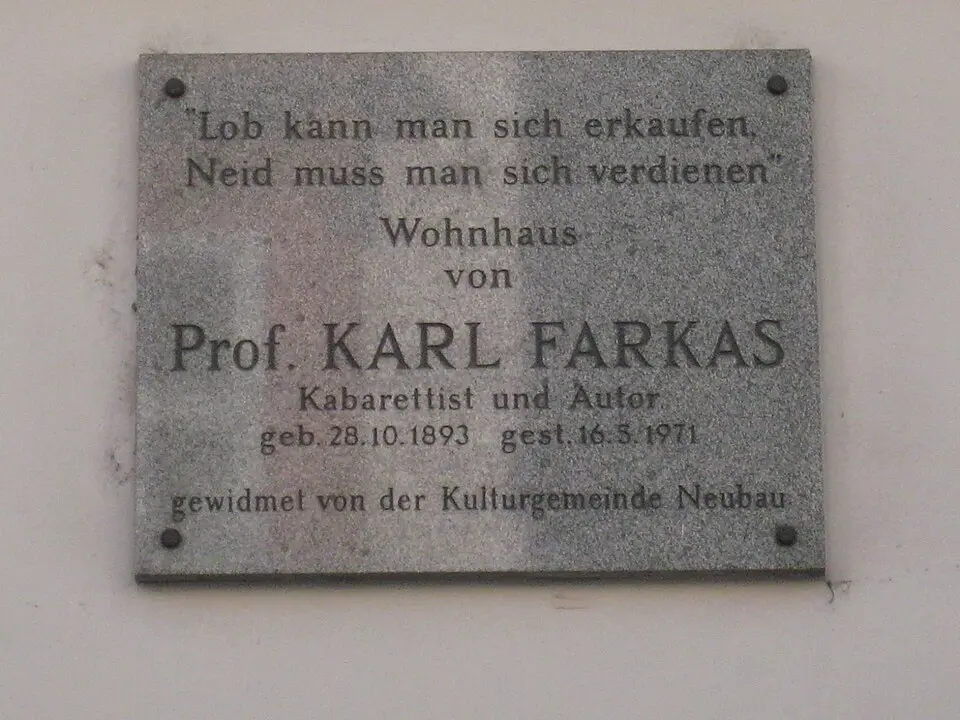 Gedenktafel Wohnhaus Karl Farkas