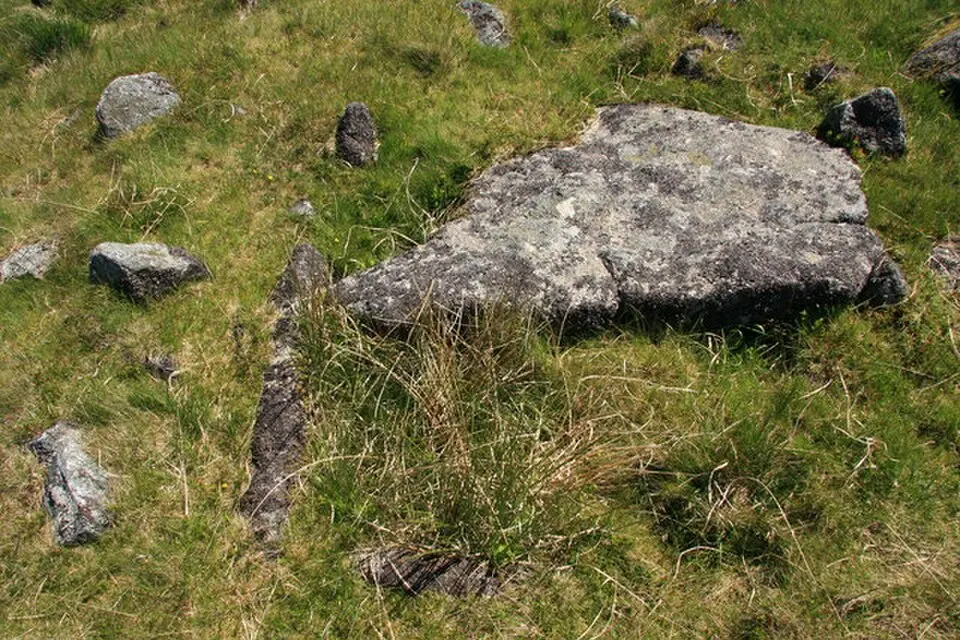Slika: Guy Wareham · CC BY-SA 2.0 One of several cairns with cists south of Langcombe Brook