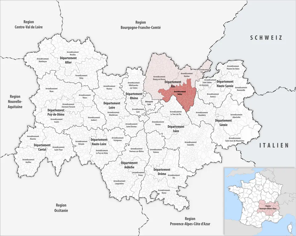 Kép: Tschubby · CC BY-SA 3.0 arrondissement de Belley