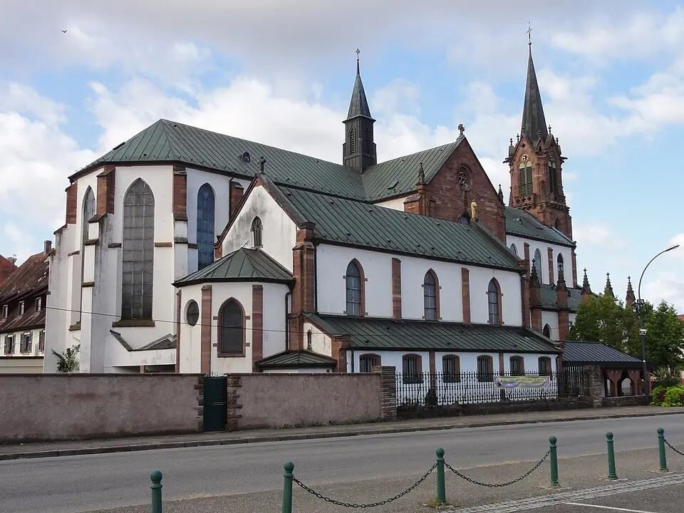 Obrázek: © Ralph Hammann - Wikimedia Commons · CC BY-SA 4.0 Bazilika Notre-Dame de Marienthal de Haguenau