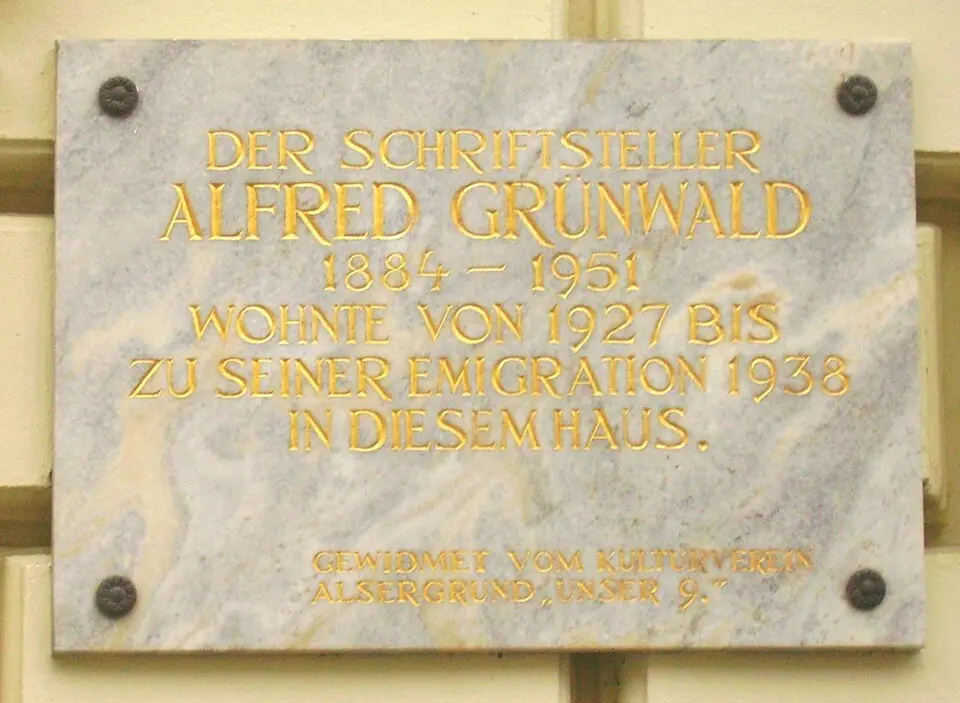 Gedenktafel für NS-Opfer (Wien, Kolingasse 4, Alfred Grünwald)