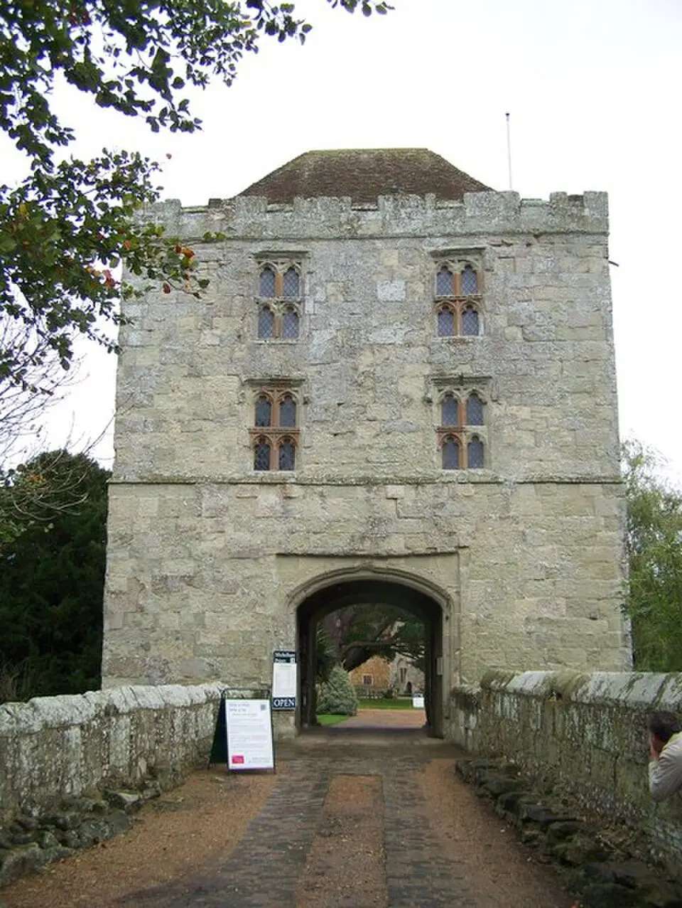 Barbican Tower And Bridge Over The Moat At Michelham Priory