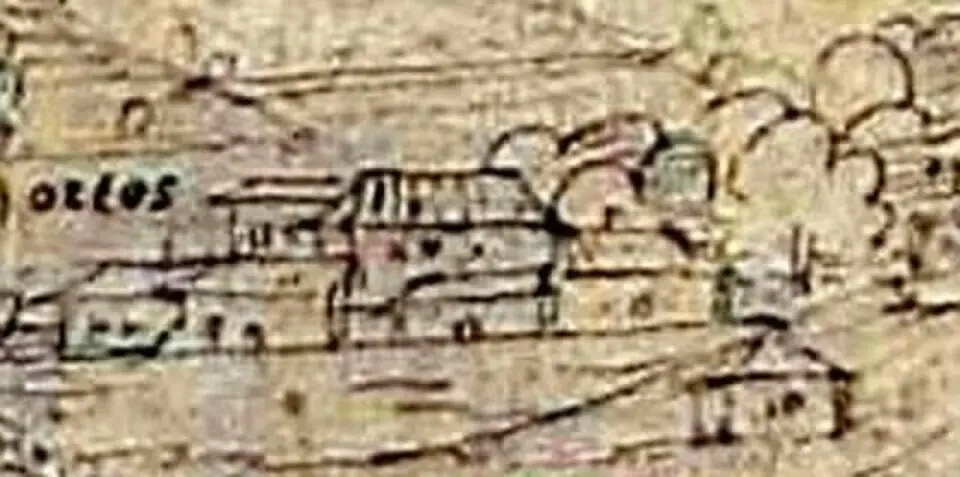 Obrázek: Anton van den Wyngaerde · Public domain Monasterio de Santa María de los Huertos