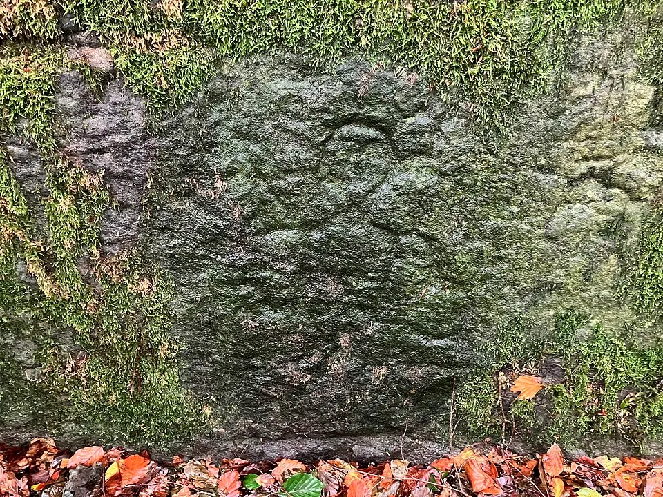 Rock carved human figure 570m south of King Lane Farm