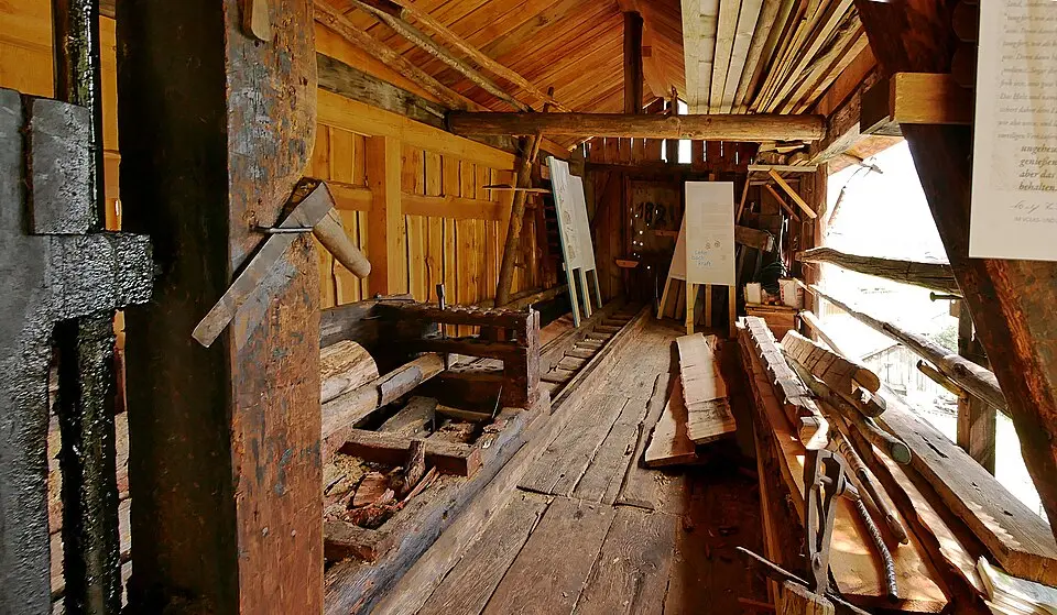 Gattersäge im Freilichtmuseum
