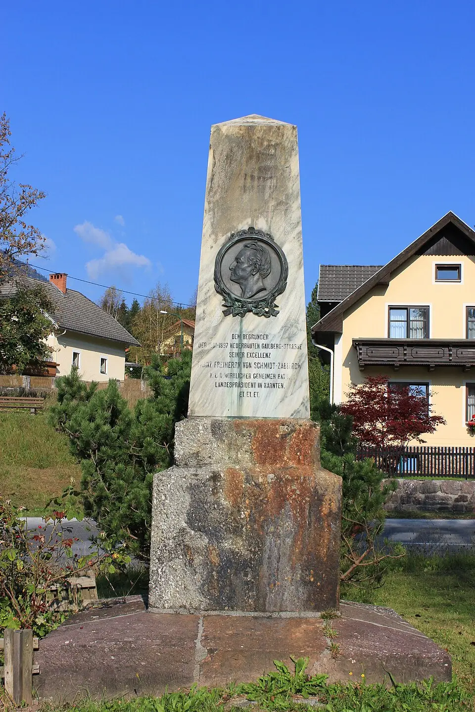 Persönlichkeitsdenkmal Franz Freiherr von Schmidt Zabierow