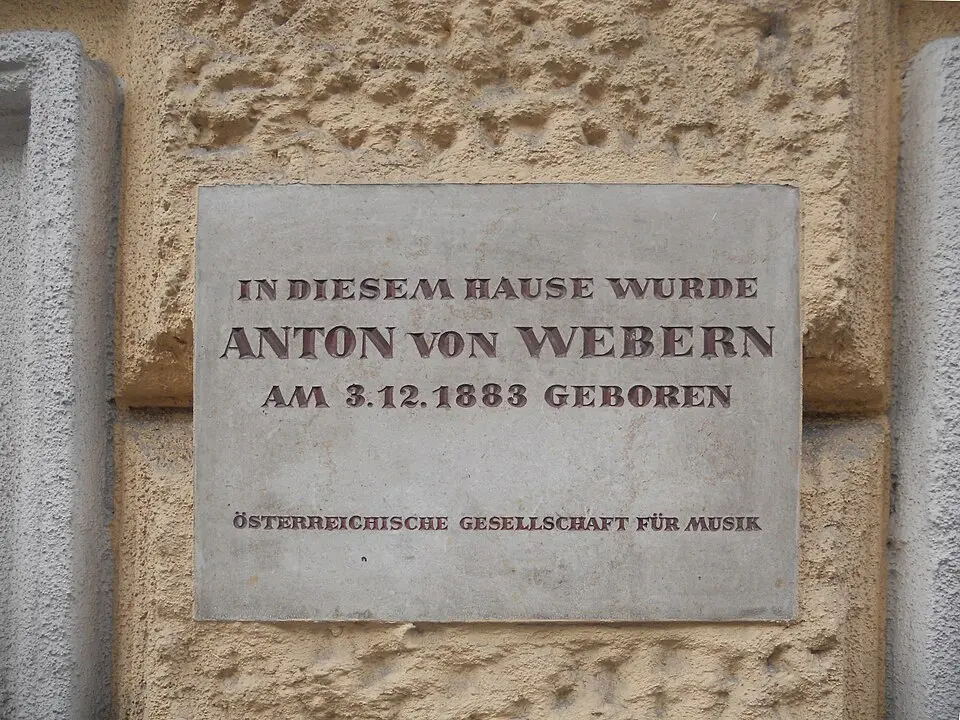 Image: Maclemo · CC BY-SA 3.0 Gedenktafel für Anton Webern (Wien, Löwengasse 53)