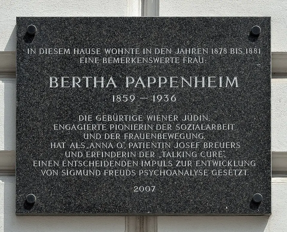 Gedenktafel für Bertha Pappenheim (Wien, Liechtensteinstraße 2)