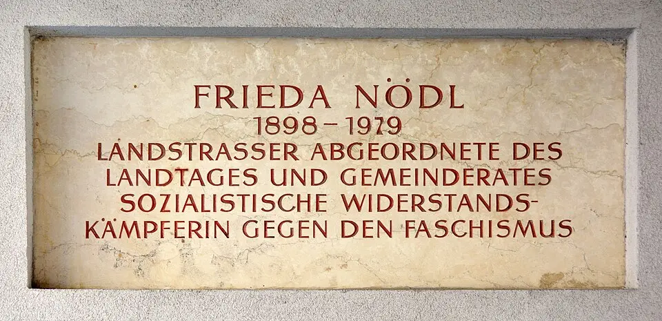 Gedenktafel für Frieda Nödl