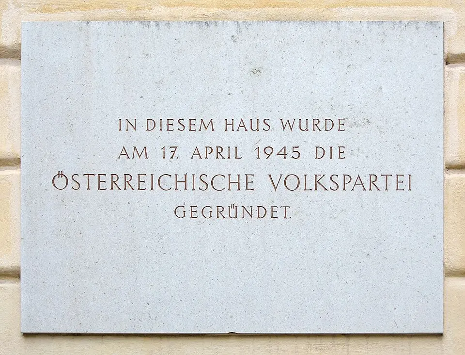 Gedenktafel für die Gründung der ÖVP (Wien, Freyung 6)