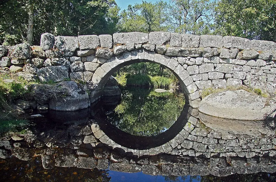 Ponte da Panchorra e caminho em lajeado
