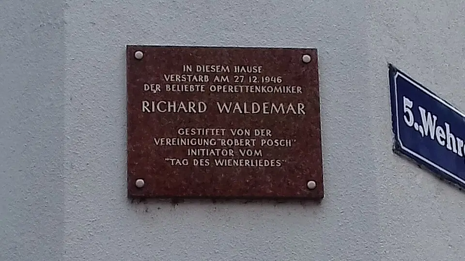 Gedenktafel für Richard Waldemar (Wien, Wehrgasse 22)