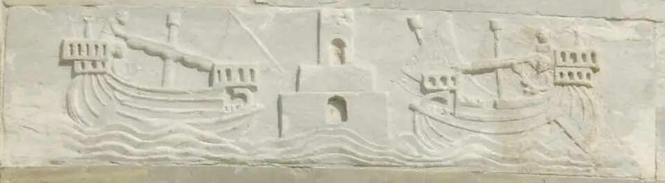 Hafen von Pisa im Mittelalter