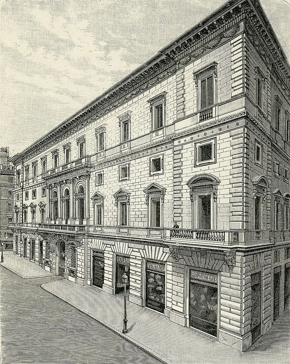 Slika: Incisore sconosciuto · Public domain Palazzo Marignoli