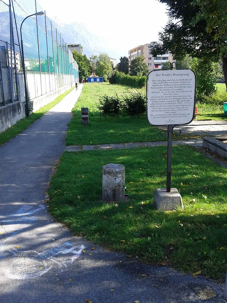 Ereignisdenkmal, Zwei Erinnerungssteine „Roßsprung“