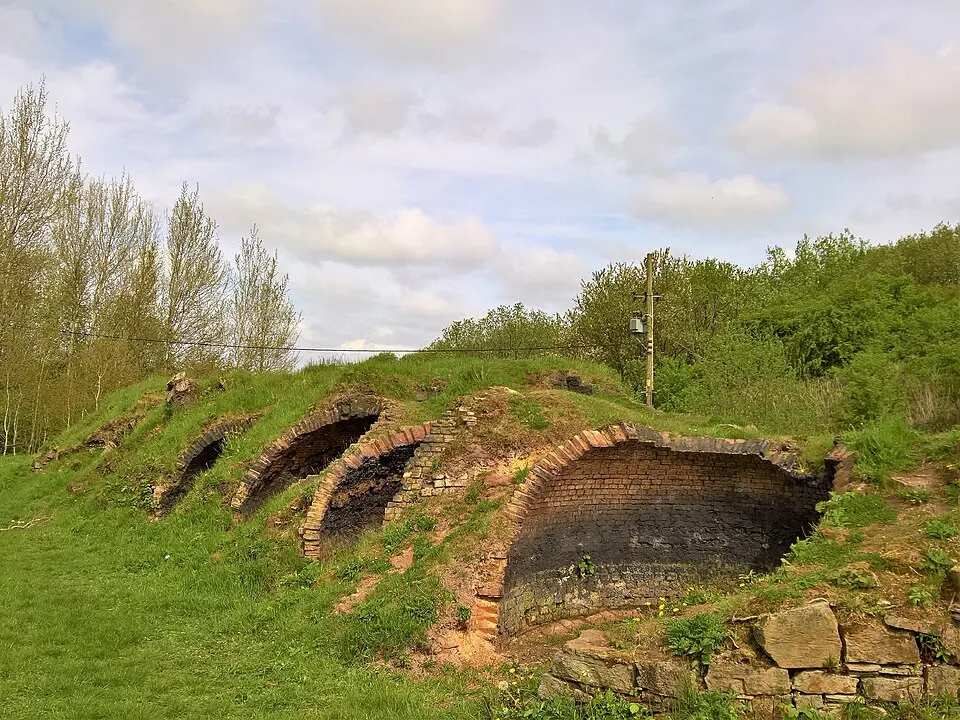 Remains of Aspen Colliery, associated beehive coking ovens and canal basin