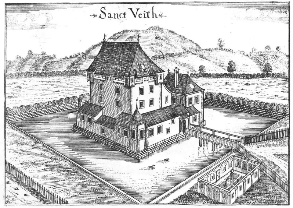 Kép: Georg Matthäus Vischer · Public domain Schloss St. Veit