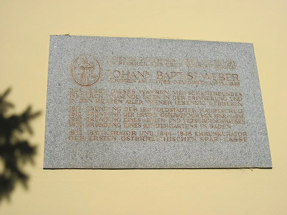 Gedenktafel für Johann Baptist Weber (Wien, Alexander-Poch-Platz)