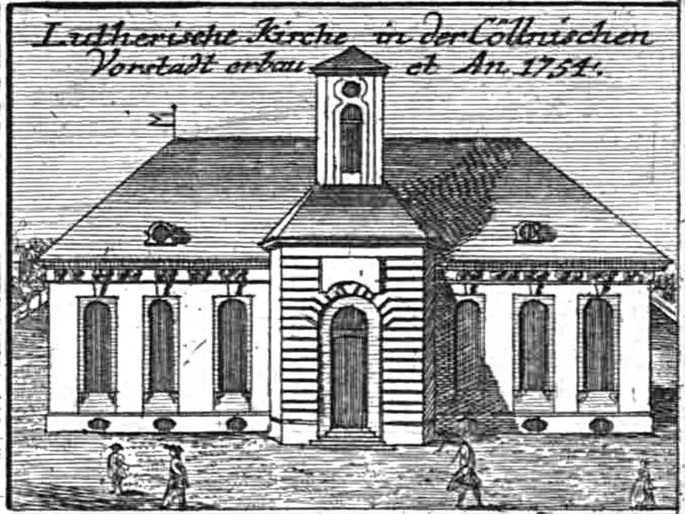 Kép: Johann David Schleuen · Public domain Luisenstadt-Kirche