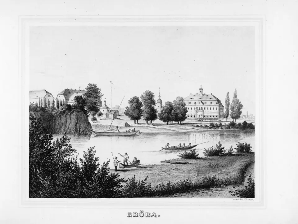 Obrázek: Gustav Adolf Poenicke (1807-1867), Herausgeber; F. Heise, Illustrator · Public domain Schloss Gröba