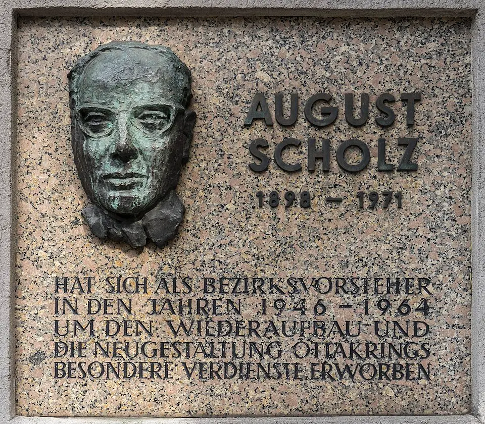 Gedenktafel für August Scholz (Wien, Panikengasse 14)