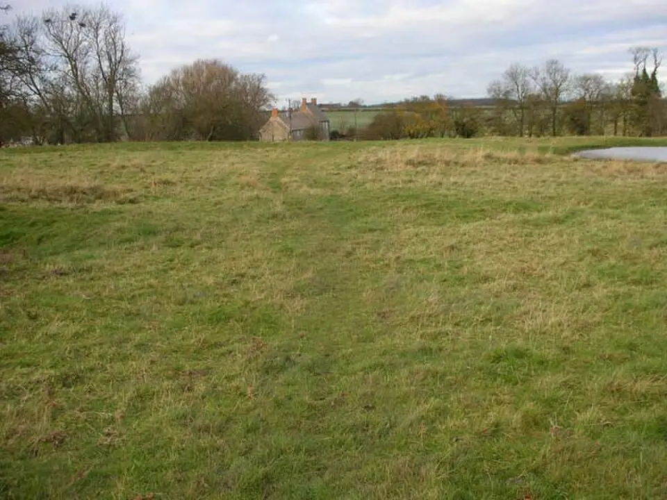 Papley deserted medieval village, moat and fishpond, near Warmington.