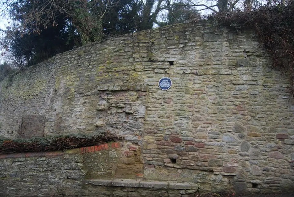 Town Walls from site of Dinham Gate, northwards