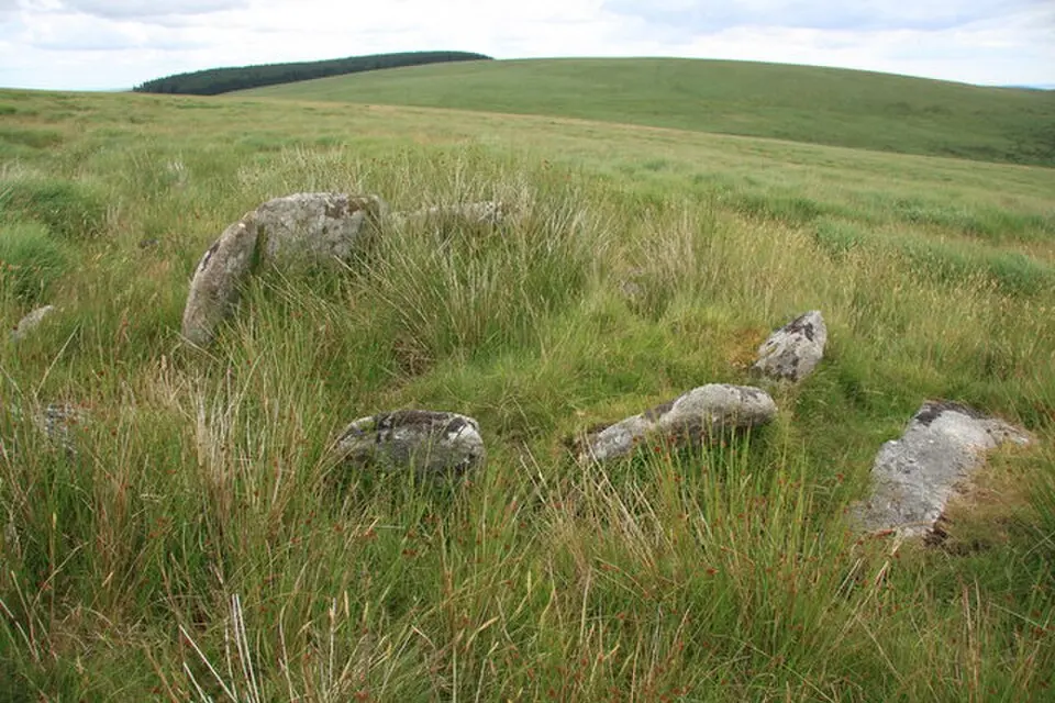 Kerbed cairn and cist 635m south west of The Grey Wethers
