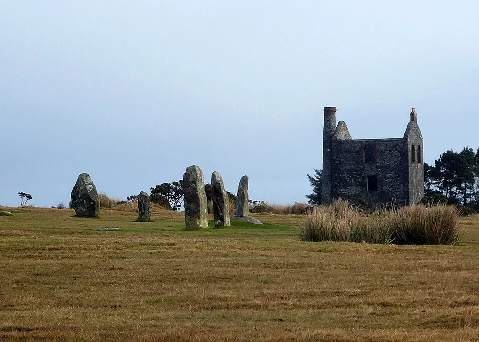 The Hurlers: three stone circles with paired outlying stones